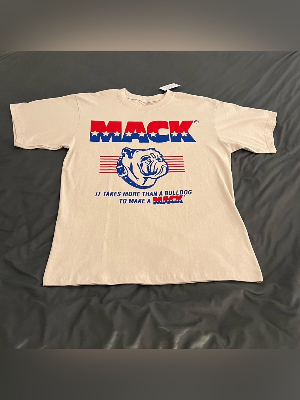 MACK Truck Big Rig Bulldog Graphic double sided print t-shirt New